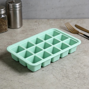 Hot Sale Custom Easy Release <b>Reusable</b> Silicone Cube Tray With Lid Large Thin Maker for Ice Cream Tools - Product Image 4