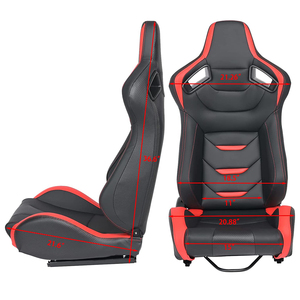 Sièges de course automobile réglables en cuir de haute qualité JIABEIR 1054B rouge, simulateur de conduite - Product Image 5
