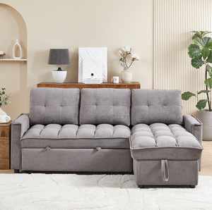 Modern Chenille Modular Section Sofa Convertible U- & L-Shaped Extendable for Apartment Hotel Villa Use Pillow Included - Product Image 3