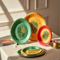 Assiettes en papier jetables personnalisées de 7/9 pouces, imprimées et compostables, découpées à la forme, pour la décoration de fêtes – Fournitures d'usine