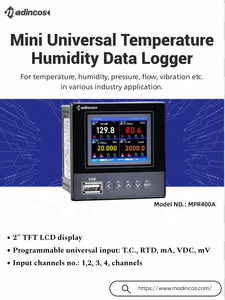 Registratore Dati Digitale <span class=keywords><strong>Mini</strong></span> MPR400A a 4 Canali per Temperatura e Umidità con Display LCD, Registratore Senza Carta OEM/ODM 24VDC RS485 Modbus - Product Image 4