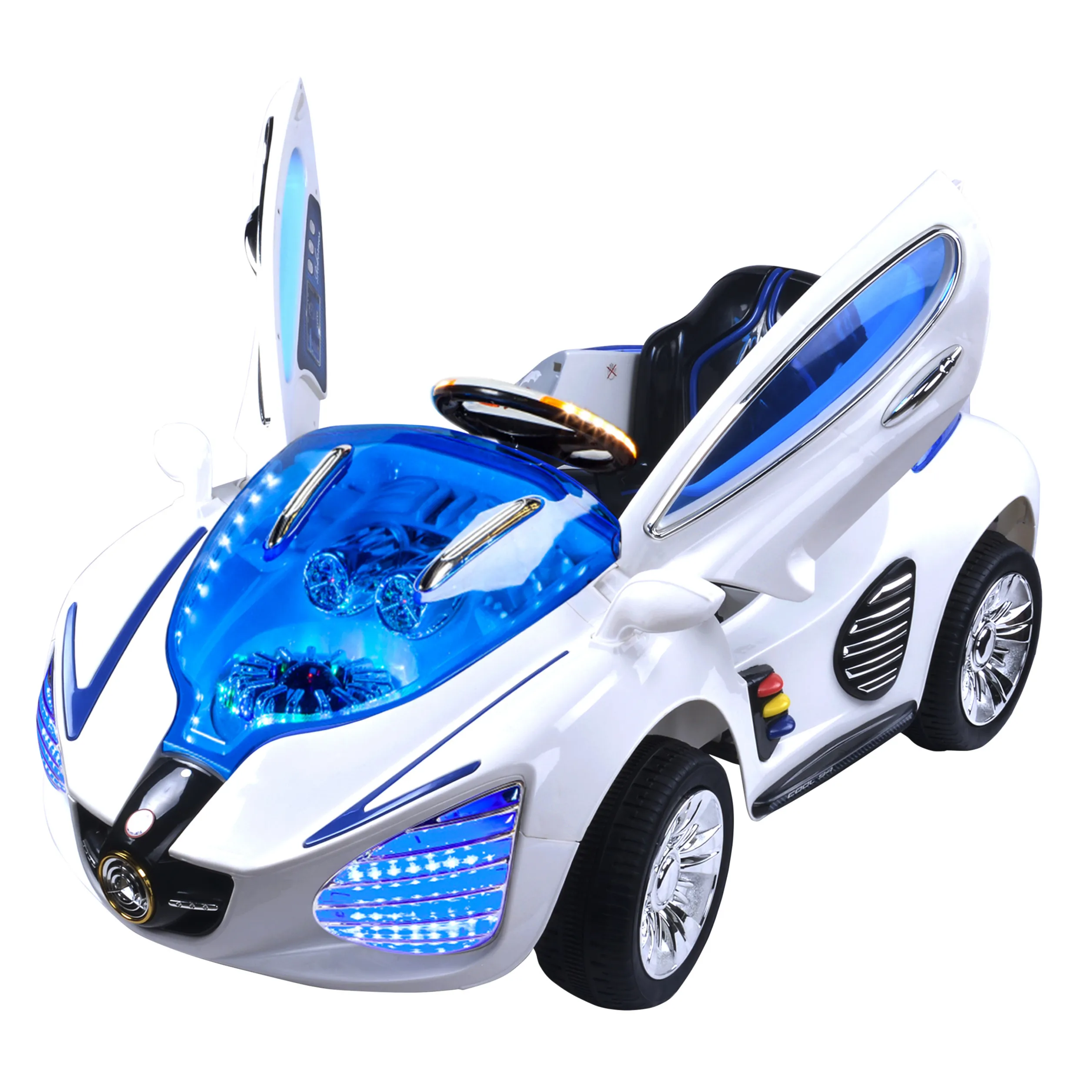 音楽とホーンで8歳の女の子のためのバッテリーユニセックス安いプラスチック車のおもちゃを運転する6-8歳の子供のための24V電気おもちゃの車