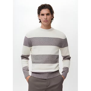 <b>Men's</b> Breathable Knitted Pullover <b>Sweater</b> Sleeveless Autumn Style Regular Fit Gray White Front Logo - Product Image 1