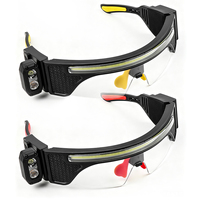 Lampe frontale LED rechargeable avec détecteur de mouvement et clip pour lunettes, idéale pour le camping et la réparation automobile - 5 modes IP44