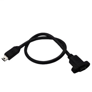Mini <b>Usb</b> 5 Pin Male To Female Extension Cable With Screw Hole For Mobile Phone Charging And Data Transfer - Product Image 1