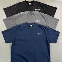 Camiseta de Verano para Hombre, Estilo Lavado Ácido, de Alta Calidad, con Logotipo Personalizado, Tela 100% Algodón de 275 g/m², Talla Grande, Marca YKH