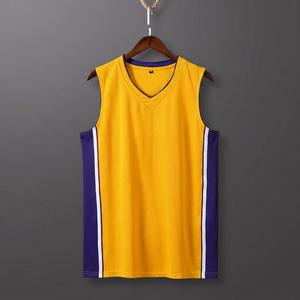เสื้อบาสเก็ตบอลสีเหลืองม่วงแบบกำหนดเองสำหรับ OEM คอวี แขนกุด เบอร์ 11 ระบายอากาศได้เร็ว แห้งไว สำหรับทีมผู้ใหญ่ ยูนิเซ็กซ์ ผลิตจากโพลีเอสเตอร์ 100% - Product Image 1