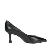 Zapatos de Tacón Bajo Pamela Riva para Mujer, Modelo Amalia, Negros, Talla 36, de Cuero Genuino, Punta en Pico, Tacón Kitten