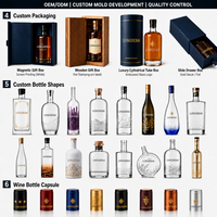 Botol Champagne Kosong Grosir 375ML 750ML Kaca Super Flint Botol Kaca Anggur Bersoda Kustom untuk Kemasan
