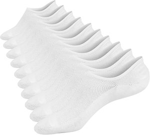 Hot Selling Breathable Cooldry Custom Logo Bamboo Fiber <strong>Socks</strong> <strong>Men's</strong> <strong>White</strong> Black Charcoal Mesh No Show Low Cut <strong>Socks</strong> for Summer - Product Image 1