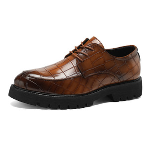 Chaussures Oxford <span class=keywords><strong>Derby</strong></span> en Cuir Véritable pour Hommes, Style Rétro Brogue, Rehaussantes, Idéales pour le Bureau et les Fêtes, Collection Automne - Product Image 5