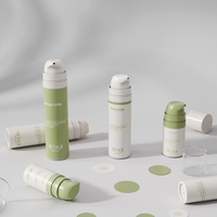Acceptation des commandes personnalisées, flacon distributeur de sérum, lotion, nettoyant visage, liquide, en plastique PP, cylindrique, sans air, 5 ml, 10 ml, 15 ml