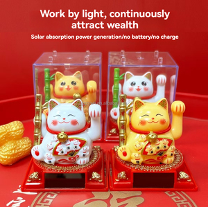 <span class=keywords><strong>Maneki</strong></span> <span class=keywords><strong>Neko</strong></span> 2 pouces en ABS alimenté par l'énergie solaire automatique secouant la main de chat de fortune <span class=keywords><strong>pas</strong></span> <span class=keywords><strong>cher</strong></span> chat porte-bonheur solaire décoration de voiture à la maison cadeaux fantaisie - Product Image 4