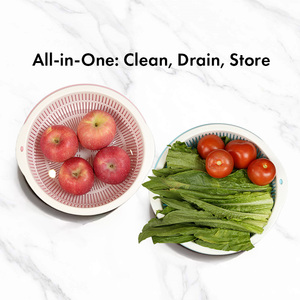 Multifunctional 29cm Double Layer Draining <b>Colander</b> Food Grade PP <b>Plastic</b> Fruit Vegetable Washing Basket with Dual Side Handles - Product Image 5