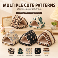 Lit en peluche pour hamster, petit abri pour animaux de compagnie, nid triangulaire pour cochon d'Inde, chinchilla, hérisson, lapin, maison chaude d'hiver, OEM ODM personnalisé