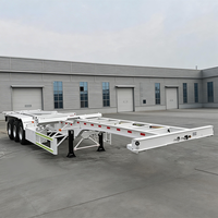Semi-remorque porte-conteneurs châssis squelette de 20 à 40 pieds avec une charge utile maximale de 60 tonnes, remorque de camion de marque