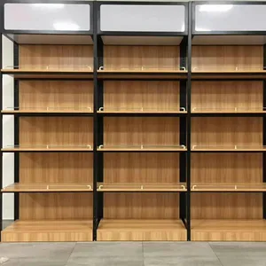 Hot Selling Furniture Supermarket Wood Gondolas and Shelves for Grocery Store Shelving