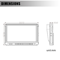 Monitor de respaldo de camión de transporte de 10 pulgadas 720P 1080P HD AHD HGV con identificación de señal de cámara