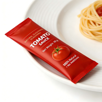 Sachets plats personnalisés anti-humidité à scellage arrière 5g 10g, sacs Mylar pour ketchup et sauces tomate