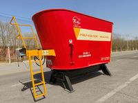 Mélangeur d'aliments automatique à structure verticale fixe pour bétail, capacité 5500 kg/h, 16 m, 75 kW