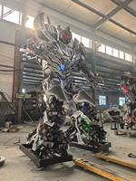 Estatua de Megatron Transformer Realista de 3 m de Altura, Gran Escultura de Robot de Metal para Parques Temáticos y Exhibiciones Comerciales