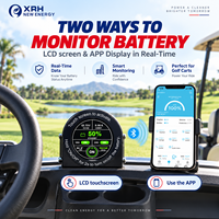 Batterie de chariot de golf au lithium LiFePO4 XRH 38,4 V 100 Ah avec BMS 200 A, application Bluetooth et chargeur 36 V 20 A