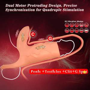 Penisringvibrator voor mannen 10X erotisch seksspeeltje met massage en zakje met 2 ml glijmiddel voor Casais <span class=keywords><strong>China</strong></span> - Product Image 2