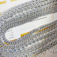 925 Argent Ice Cut D VVS Moissanite Chaîne De Tennis Collier Bracelet Hiphop Chaîne À Maillons Cubains avec Certification GRA