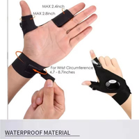 Gants de Pêche LED Étanche avec Lumière pour Nuit, Gants sans Doigts Flexibles et Portables pour le Travail, la Pêche et les Sports de Plein Air