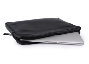 Funda para portátil de cuero de grano completo portátil de lujo lindo 14 pulgadas cremallera funda para ordenador portátil trabajo negocios, funda de viaje - Product Image 2