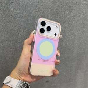 For iPhone 17 Pro Max 17Air <b>Candy</b> Color Shockproof IMD Contrast Color Case Transparent Tpu Wireless Charging Cover - Product Image 3