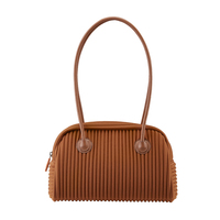 ONIMALS Faltbare Boston Bag College Frauen gestreifte Falten Handtasche für Frauen Luxus