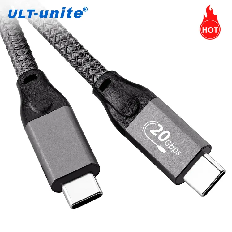 ULT-unite usb 3.2 Gen 2x2 male to male customized 20V 5A 100W 20Gbps 4K USB fast charging mobile phone type c to type c cable