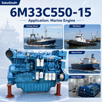 Prix d'usine SCDC Baudouin Série 6m33 404 kW 550 ch 1500 tr/min Moteur marin 6M33C550-15 pour bateau de pêche, bateau de travail, remorqueur