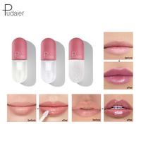 Gloss à lèvres miniature hydratant changeant de couleur Pudaier, vente en gros, gloss à lèvres miniature pailleté, fournisseur de gloss à lèvres miniature, marque privée, gloss à lèvres transparent