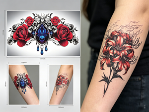 Pegatinas de tatuajes temporales personalizadas para mujeres, para cubrir cicatrices; diseños de brazo, pecho, mariposa y flor - Product Image 2