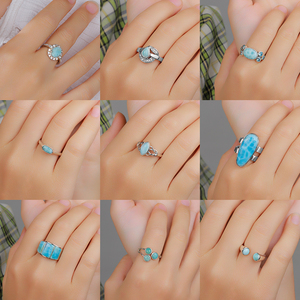 XYOP hecho a mano 925 joyería de plata esterlina altamente coleccionable Natural Larimar anillos fabricados oro rosa al por mayor para niños - Product Image 3
