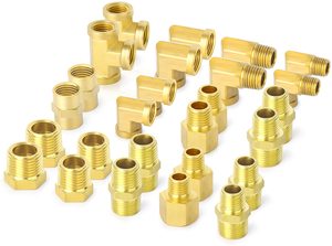 Adapter Reducer Adapter 90 độ barstock TEE 1/4 "Nam Nữ Brass Ống phù hợp đường phố khuỷu tay Hex núm vú - Product Image 2