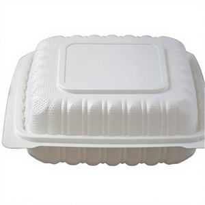 Contenitore Monouso Bianco 8x8 in PP con Coperchio, Stile Casual, per Microonde, 1 Scomparto, Ideale per Uso Esterno - Product Image 1