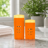 Tube de déodorant en plastique personnalisé de 15 ml, 30 ml, 50 ml, 75 ml, couleur orange, pour emballage de bâtonnets de déodorant