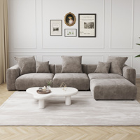 Canapé modulaire sectionnel VOXHOME pour salon, appartement, style américain, en velours côtelé brun, 3, 4, 5, 6, 7 places, avec cordon de compression