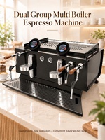 Machine à expresso professionnelle à double groupe, système multi-chaudières avec chauffage PID, extraction précise et haute performance vapeur