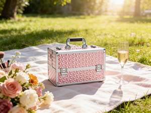 Trousse de Maquillage Professionnelle Faite à la Main en Aluminium, Boîte Cosmétique Portable, Organisateur de Bijoux avec Serrure, 3 Plateaux - Product Image 5