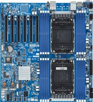 Carte mère MZ73 LM0 avec deux processeurs AMD EPYC 9004, 24 x DIMMs, 2 ports LAN BASE-T 10 Gb/s, système sur puce