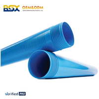 Tuyau de revêtement de puits d'eau en PVC bleu avec raccord fileté pour forage de puits profonds
