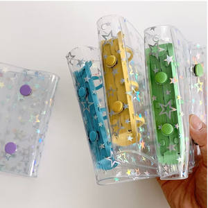 ปกสมุดโน้ตพลาสติก A8 Mini <span class=keywords><strong>3</strong></span> รู ลายเลเซอร์ดาว, สมุดแพลนเนอร์แบบใส่กระดาษได้/สมุดภาพ/อัลบั้มรูป - Product Image 3