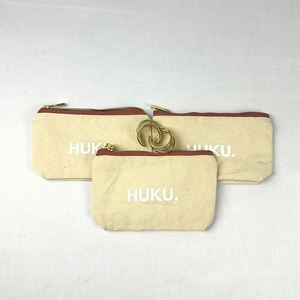 Pochette de voyage promotionnelle en coton uni, sac de rangement pour cosmétiques, pochette de maquillage personnalisée en toile naturelle 100% coton - Product Image 6