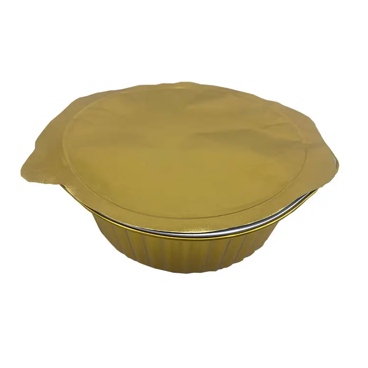 Food pack containers round cooking liners aluminum pans tin foil plates 9 inch with clear lid