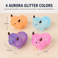 Jouet Squishy Taureau Mignon Multicolore Texture Scintillante Deux Cornes Cadeau Animal Pour Enfants et Adultes Décompression Vente au Détail