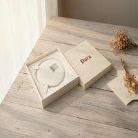 Boîte en papier rigide rose mat de luxe avec impression personnalisée, boîte cadeau avec couvercle et base pour cosmétiques et bijoux